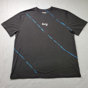 Rexy Clothing Black Graphic T-Shirt Blue Stripe Bandage Cross Roarsome Mens 3XL